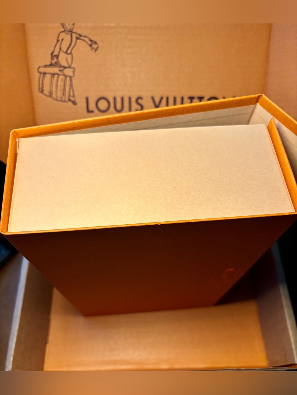 Authentic Louis Vuitton Signature Orange Textured Gift Box Approx.11” x 7” x 3” - Picture 6 of 12
